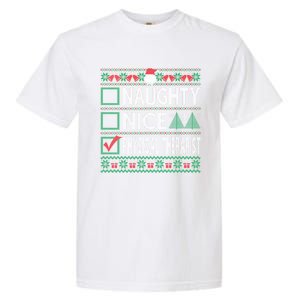 Naughty Nice Physical Therapist Christmas List Ugly Sweater Funny Gift Garment-Dyed Heavyweight T-Shirt