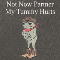 Not Now Partner My Tummy Hurts Design Cotton Canvas Backpack