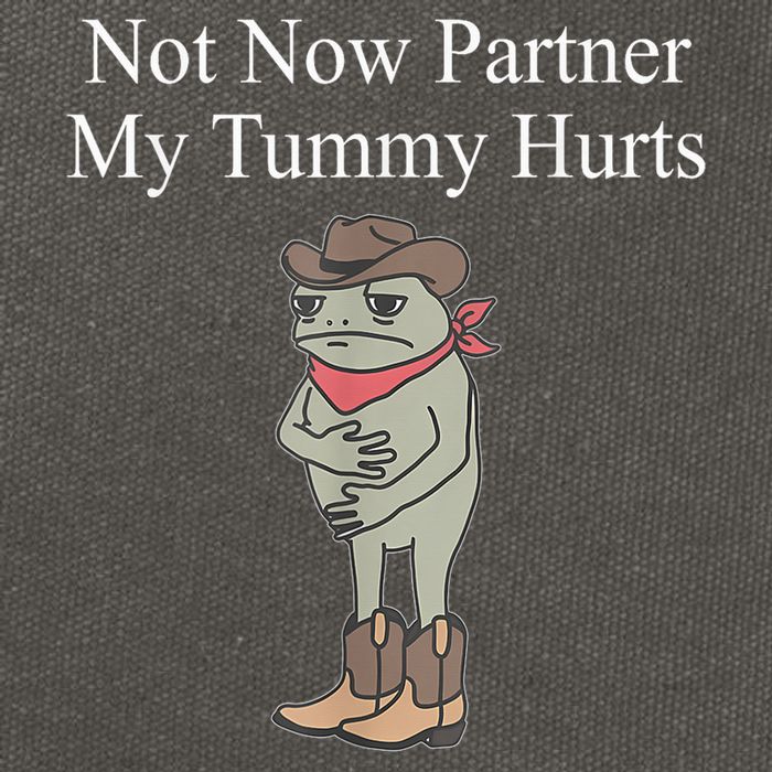 Not Now Partner My Tummy Hurts Design Cotton Canvas Backpack