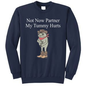 Not Now Partner My Tummy Hurts Design Sweatshirt