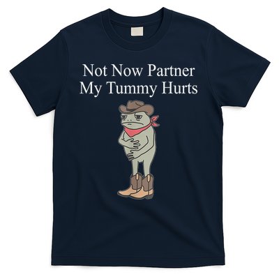 Not Now Partner My Tummy Hurts Design T-Shirt