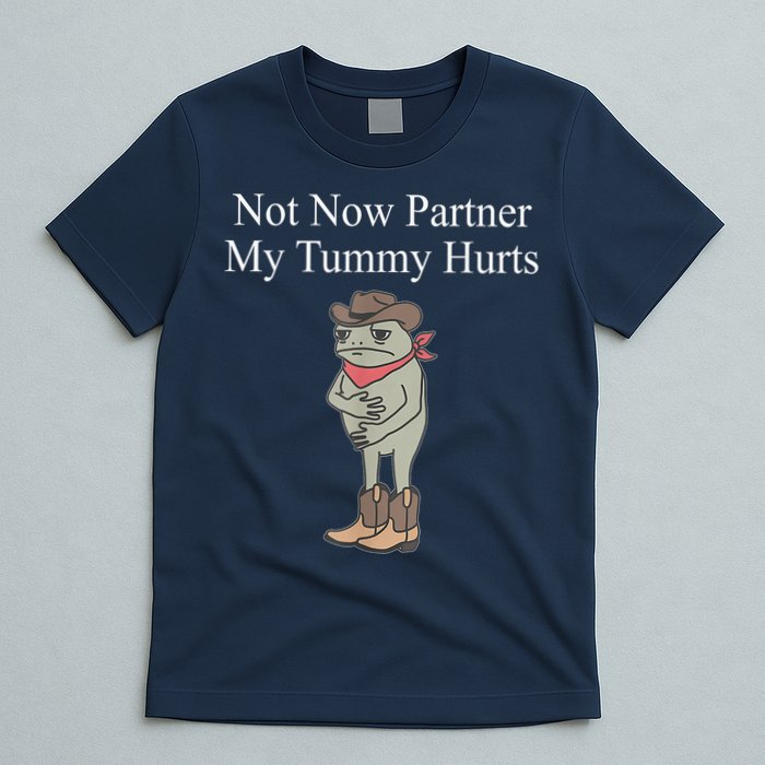 Not Now Partner My Tummy Hurts Design T-Shirt