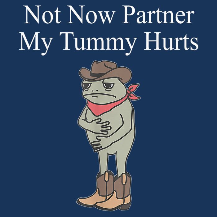 Not Now Partner My Tummy Hurts Design T-Shirt