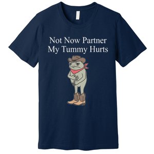 Not Now Partner My Tummy Hurts Design Premium T-Shirt