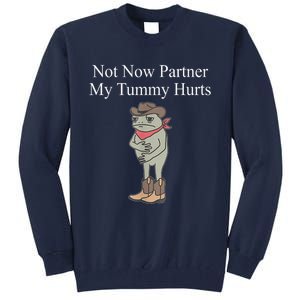 Not Now Partner My Tummy Hurts Design Tall Sweatshirt