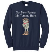 Not Now Partner My Tummy Hurts Design Tall Sweatshirt