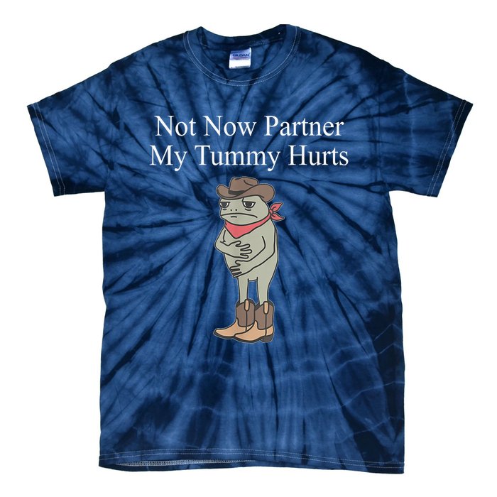 Not Now Partner My Tummy Hurts Design Tie-Dye T-Shirt