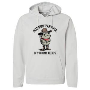 Not Now Partner My Tummy Hurts Design Performance Fleece Hoodie