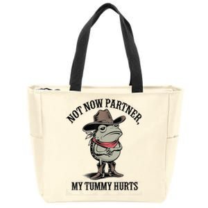 Not Now Partner My Tummy Hurts Design Zip Tote Bag