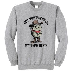 Not Now Partner My Tummy Hurts Design Tall Sweatshirt