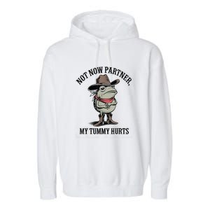 Not Now Partner My Tummy Hurts Design Garment-Dyed Fleece Hoodie