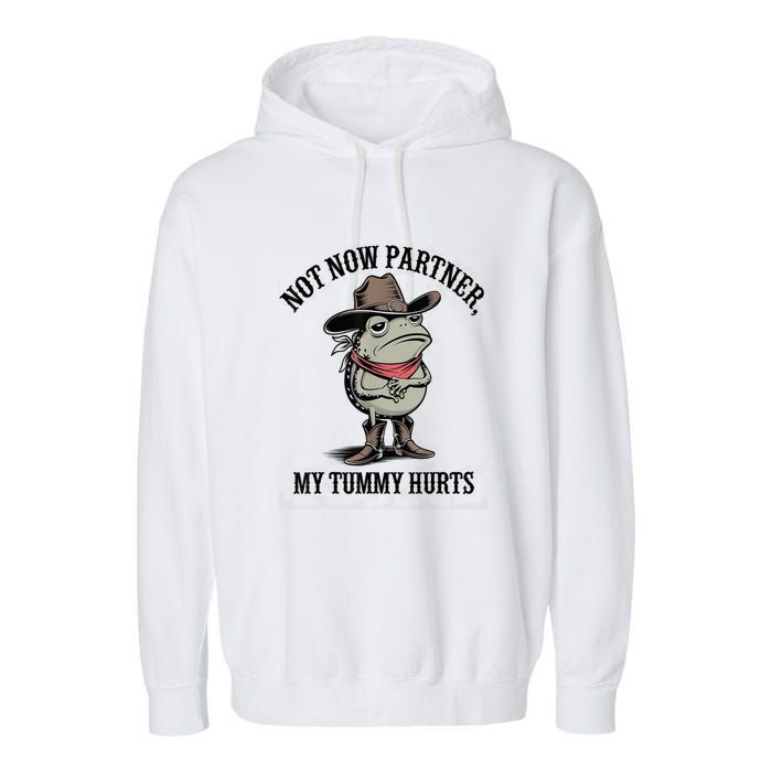 Not Now Partner My Tummy Hurts Design Garment-Dyed Fleece Hoodie