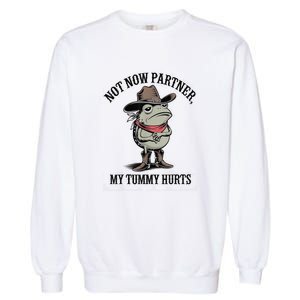 Not Now Partner My Tummy Hurts Design Garment-Dyed Sweatshirt