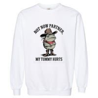 Not Now Partner My Tummy Hurts Design Garment-Dyed Sweatshirt