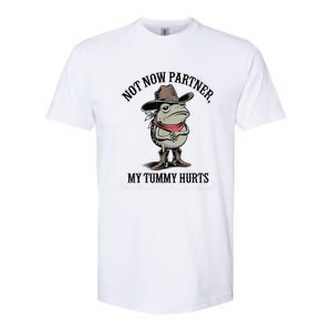 Not Now Partner My Tummy Hurts Design Softstyle CVC T-Shirt