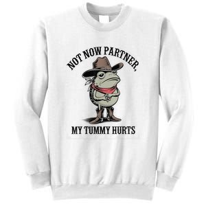 Not Now Partner My Tummy Hurts Design Sweatshirt