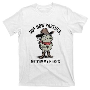 Not Now Partner My Tummy Hurts Design T-Shirt