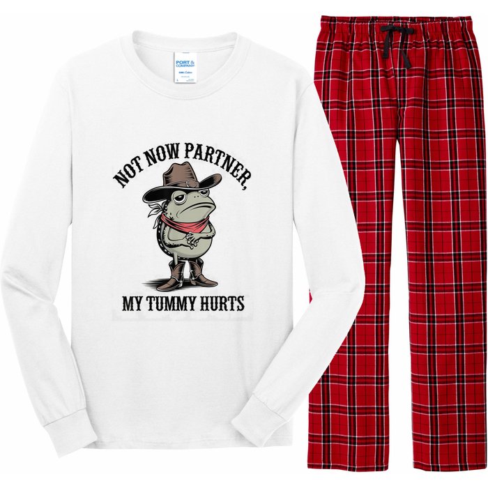 Not Now Partner My Tummy Hurts Design Long Sleeve Pajama Set