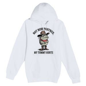 Not Now Partner My Tummy Hurts Design Premium Pullover Hoodie