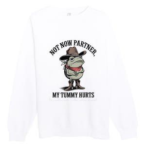 Not Now Partner My Tummy Hurts Design Premium Crewneck Sweatshirt