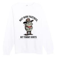 Not Now Partner My Tummy Hurts Design Premium Crewneck Sweatshirt