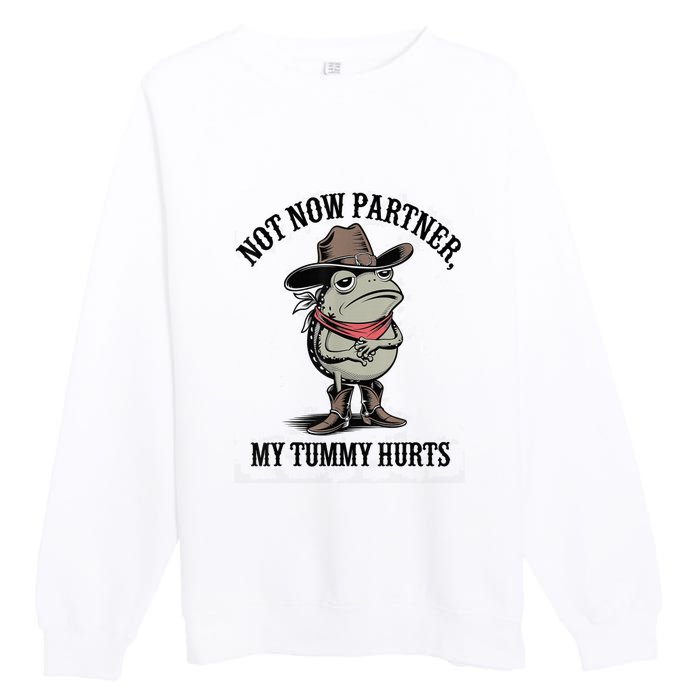 Not Now Partner My Tummy Hurts Design Premium Crewneck Sweatshirt