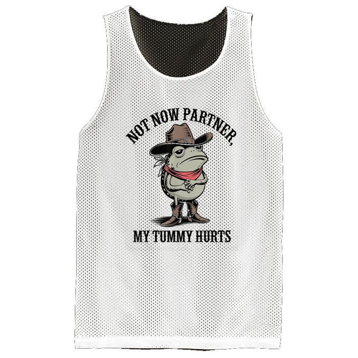 Not Now Partner My Tummy Hurts Design Mesh Reversible Basketball Jersey Tank