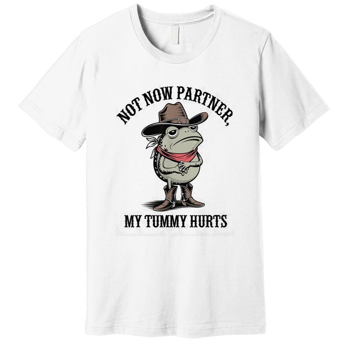 Not Now Partner My Tummy Hurts Design Premium T-Shirt