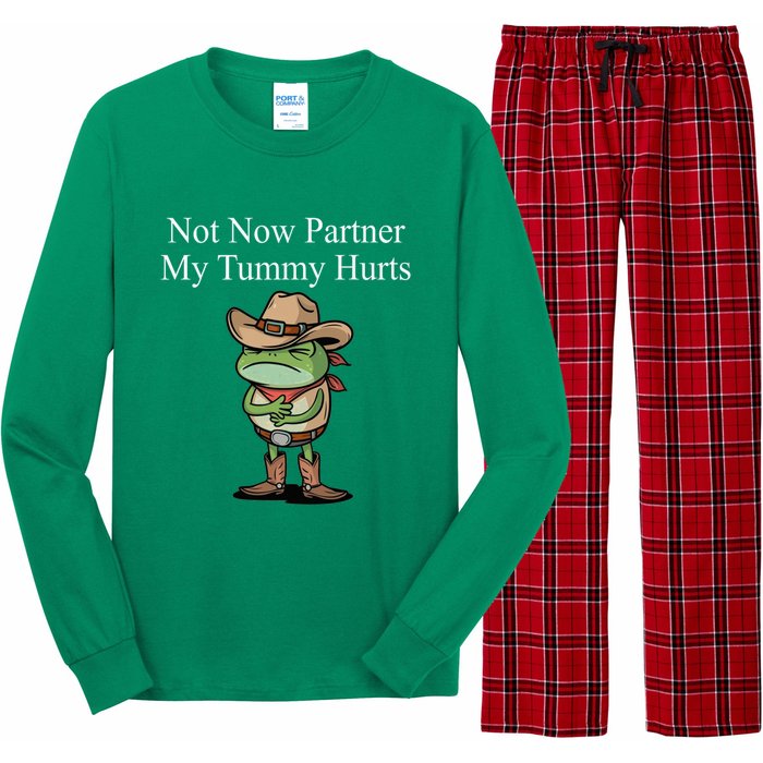 Not Now Partner My Tummy Hurts Design Long Sleeve Pajama Set