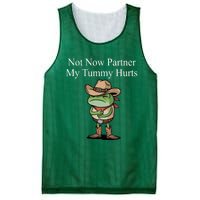 Not Now Partner My Tummy Hurts Design Mesh Reversible Basketball Jersey Tank