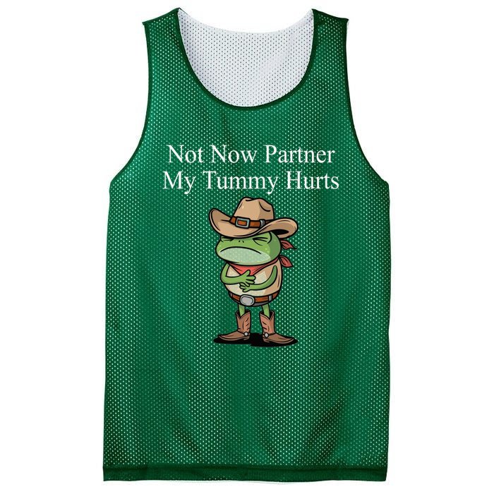 Not Now Partner My Tummy Hurts Design Mesh Reversible Basketball Jersey Tank