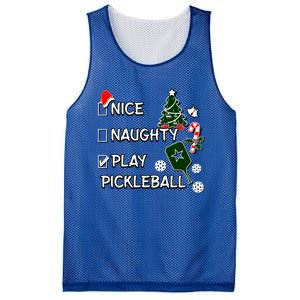 Nice Naughty Play Pickleball Christmas List Santa Claus Great Gift Mesh Reversible Basketball Jersey Tank