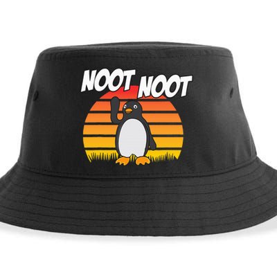 Noot Noot Penguin Vintage Gift Sustainable Bucket Hat