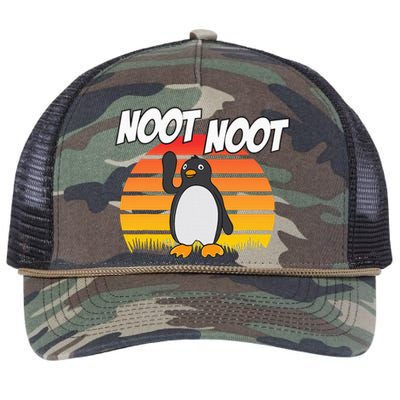 Noot Noot Penguin Vintage Gift Retro Rope Trucker Hat Cap