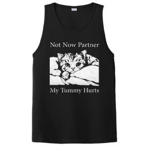 Not Now Partner My Tummy Hurts Funny Cat Design Cat Lovers PosiCharge Competitor Tank