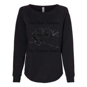 Not Now Partner My Tummy Hurts Funny Cat Design Cat Lovers Womens California Wash Sweatshirt