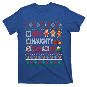 Nice Naughty Proud Canadian Christmas Family Group Gift T-Shirt