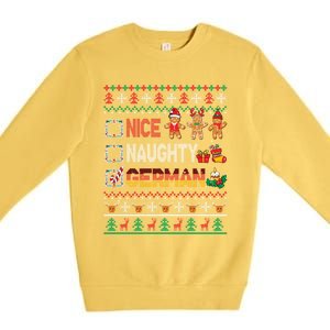 Nice Naughty Proud Ger Christmas Family Group Gift Premium Crewneck Sweatshirt