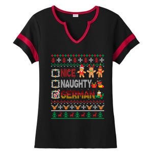 Nice Naughty Proud Ger Christmas Family Group Gift Ladies Halftime Notch Neck Tee