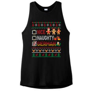 Nice Naughty Proud Ger Christmas Family Group Gift Ladies PosiCharge Tri-Blend Wicking Tank