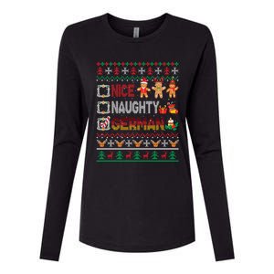 Nice Naughty Proud Ger Christmas Family Group Gift Womens Cotton Relaxed Long Sleeve T-Shirt