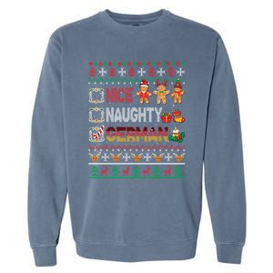 Nice Naughty Proud Ger Christmas Family Group Gift Garment-Dyed Sweatshirt