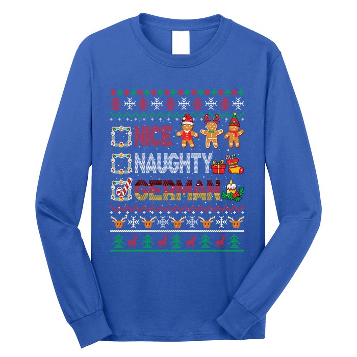 Nice Naughty Proud Ger Christmas Family Group Gift Long Sleeve Shirt