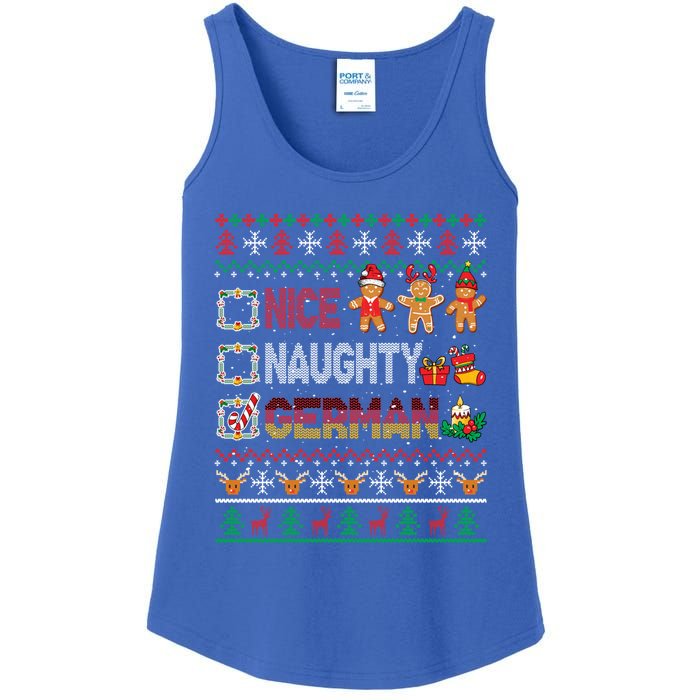 Nice Naughty Proud Ger Christmas Family Group Gift Ladies Essential Tank