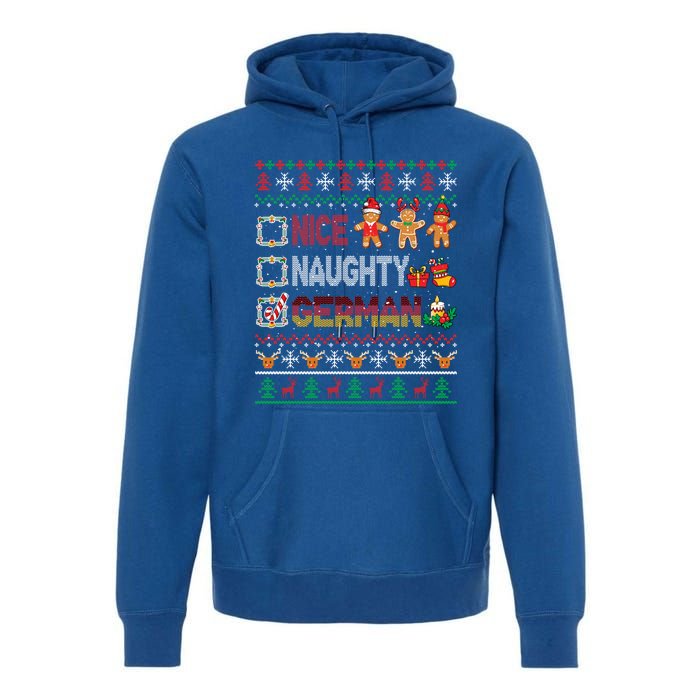 Nice Naughty Proud Ger Christmas Family Group Gift Premium Hoodie