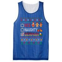 Nice Naughty Proud Ger Christmas Family Group Gift Mesh Reversible Basketball Jersey Tank