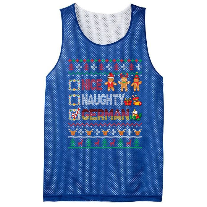 Nice Naughty Proud Ger Christmas Family Group Gift Mesh Reversible Basketball Jersey Tank