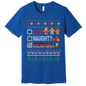 Nice Naughty Proud Ger Christmas Family Group Gift Premium T-Shirt