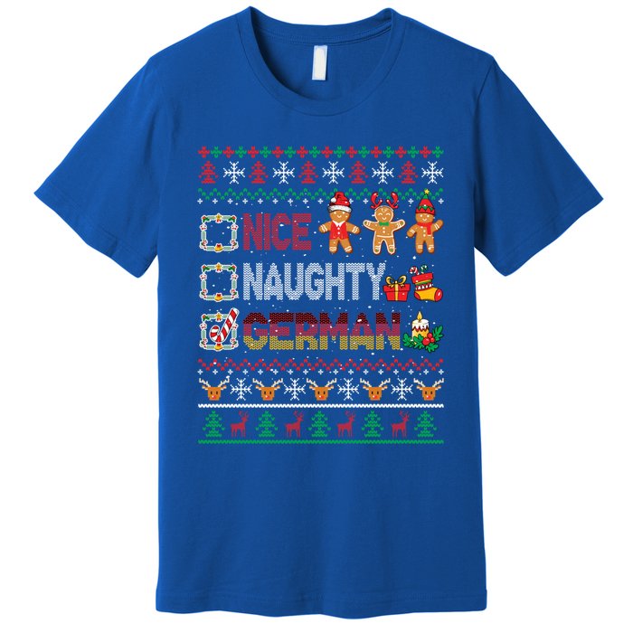 Nice Naughty Proud Ger Christmas Family Group Gift Premium T-Shirt