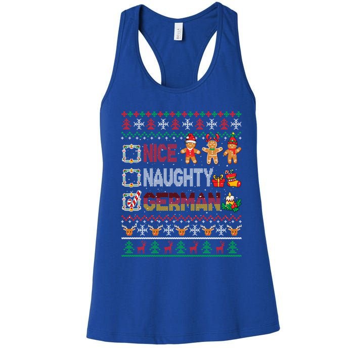 Nice Naughty Proud Ger Christmas Family Group Gift Women's Racerback Tank